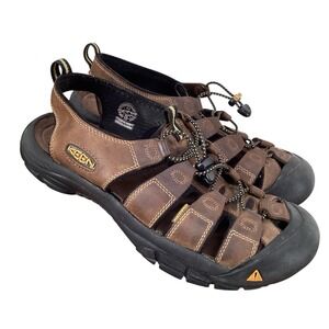 KEEN Newport M Bison Brown Leather  Men's Sz 11.5 Waterproof Hiking Sandal
